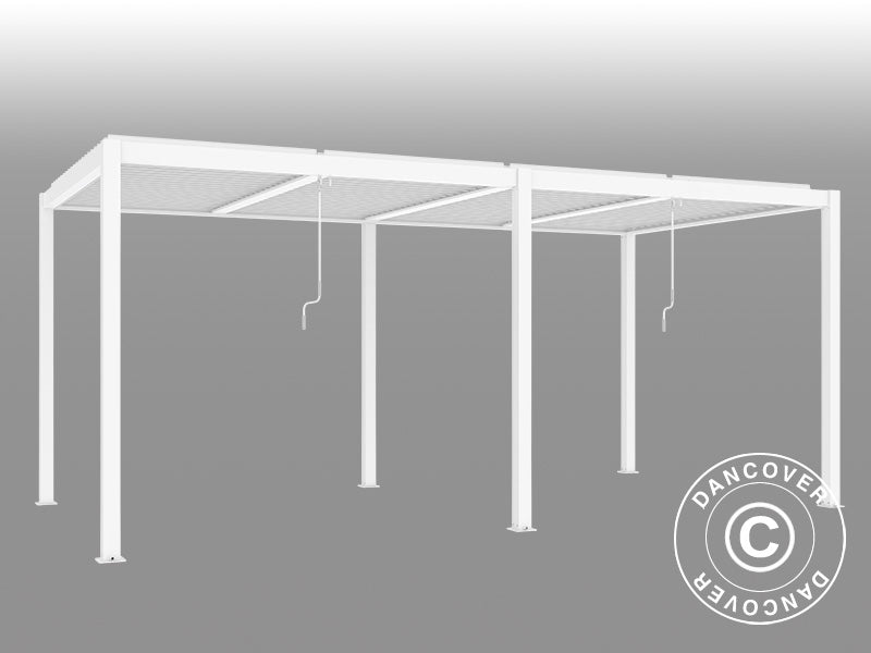 Bioklimatyczna pawilon Pergola San Pablo Alu+, 4x5,8m, Biały