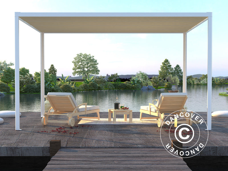 Pawilon Pergola San Fernando, 4x3m, Biały/Beżowy
