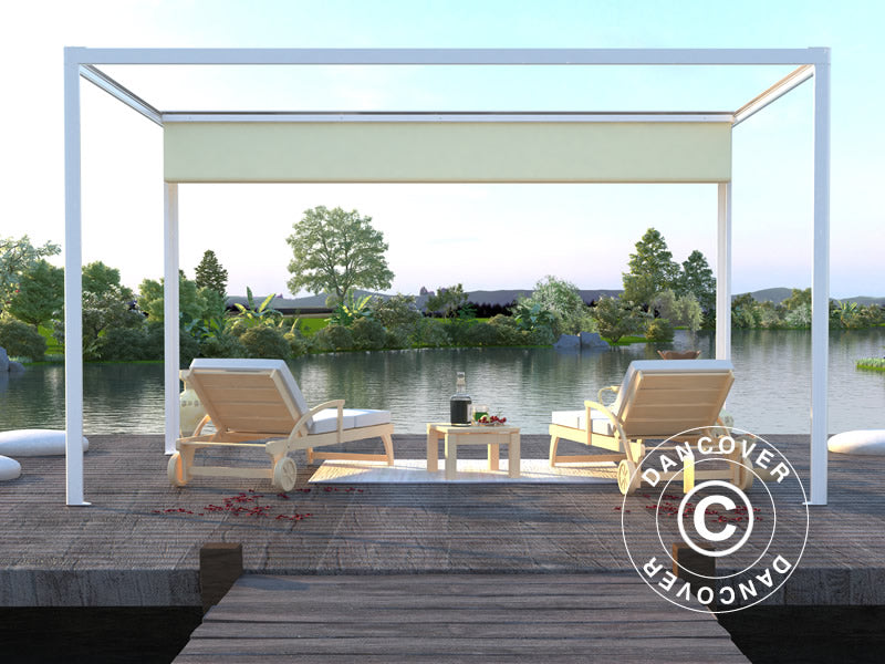 Pawilon Pergola San Fernando, 4x4m, Biały/Beżowy