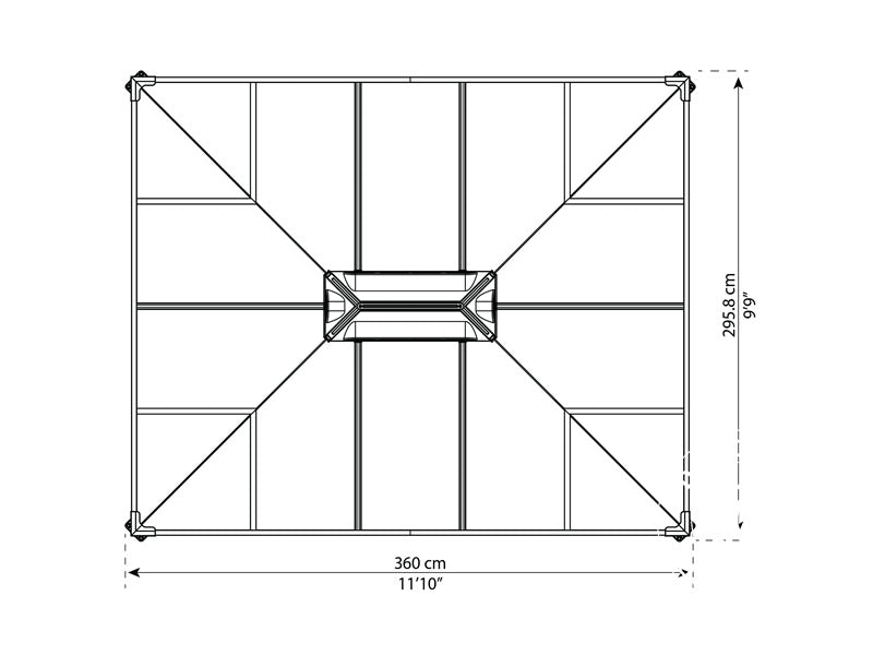 Pawilon ogrodowy Martinique 2,96x3,6m, Antracyt