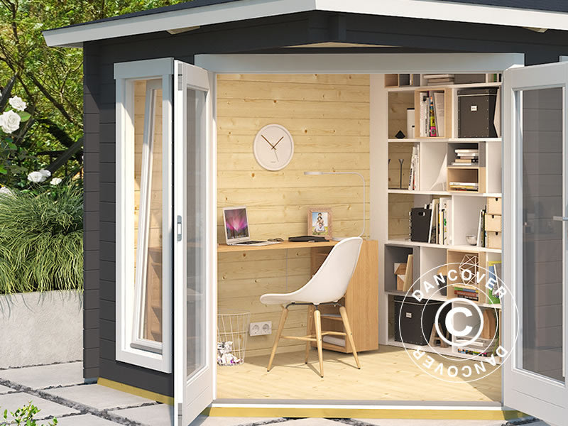 Drewniany pawilon Brittany, 2,4x2,4x2,41m, 40mm, Ciemny szary