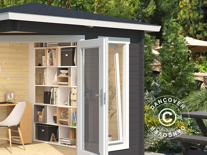 Drewniany pawilon Brittany, 2,4x2,4x2,41m, 40mm, Ciemny szary