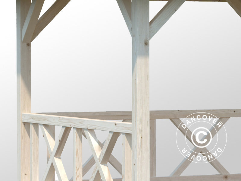 Pawilon drewniany, 3x3x3,23m, 9m², Naturalne drewno