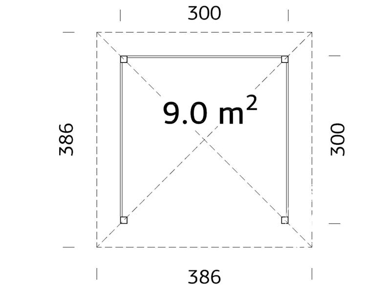 Pawilon drewniany z podłogą drewnianą, 3x3x3,23m, 9m², Naturalne drewno