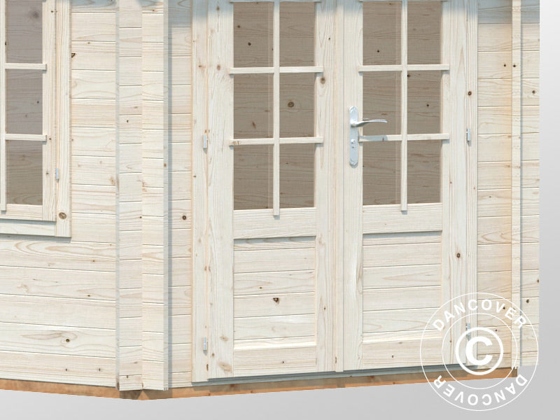 Pawilon drewniany z podłogą, 3,03x3,03x3,36m, 7,6m², naturalne drewno