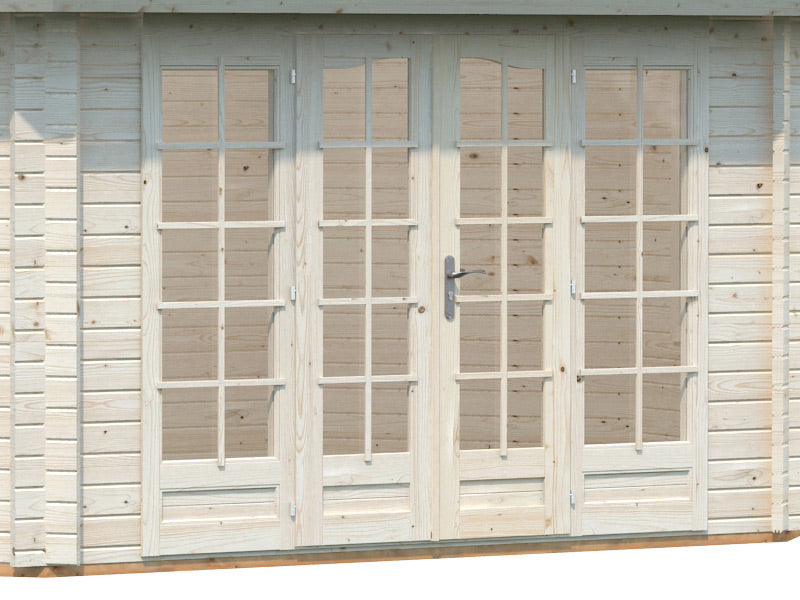 Pawilon drewniany z podłogą, 5,71x4,21x3,71m, 20,3m², naturalne drewno