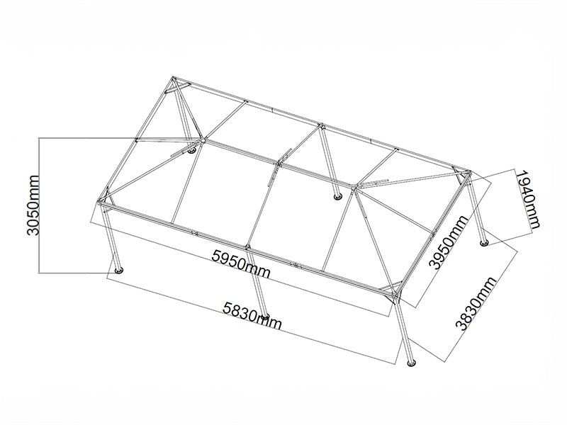 Pawilon ogrodowy Osiris 4x6m, Szary