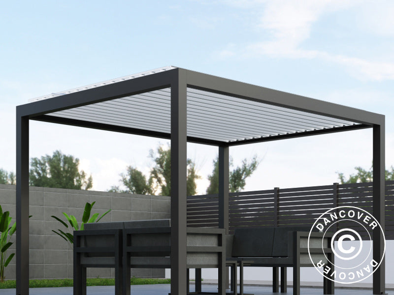 Bioklimatyczna pawilon pergola Génova, 4x3m, Antracyt/Biały
