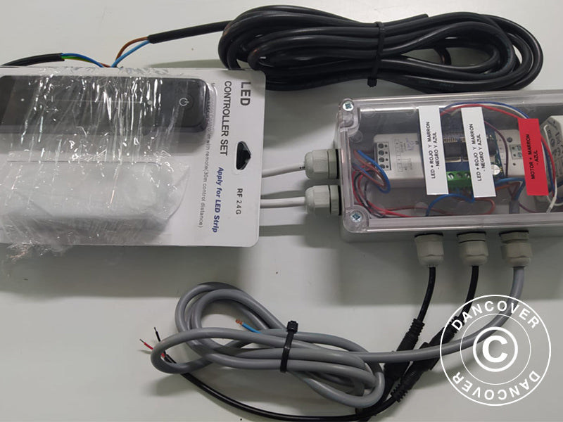 Bioklimatyczna pawilon pergola Génova ze podświetleniem LED, 4x3m, Antracyt/Biały