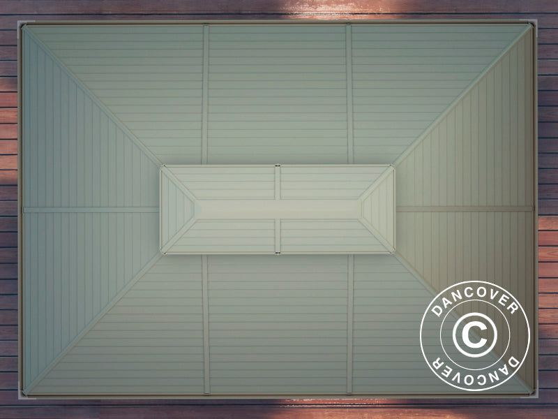 Pawilon San Bruno ze ścianami bocznymi z poliwęglanu, 3,6x5m, Mosiądz