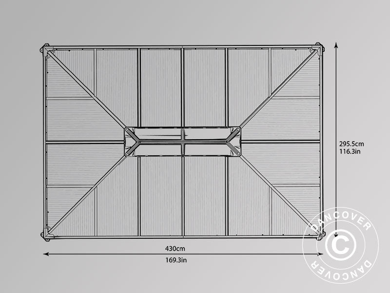 Pawilon ogrodowy Martinique, Palram/Canopia, 2,96x4,3m, Antracyt