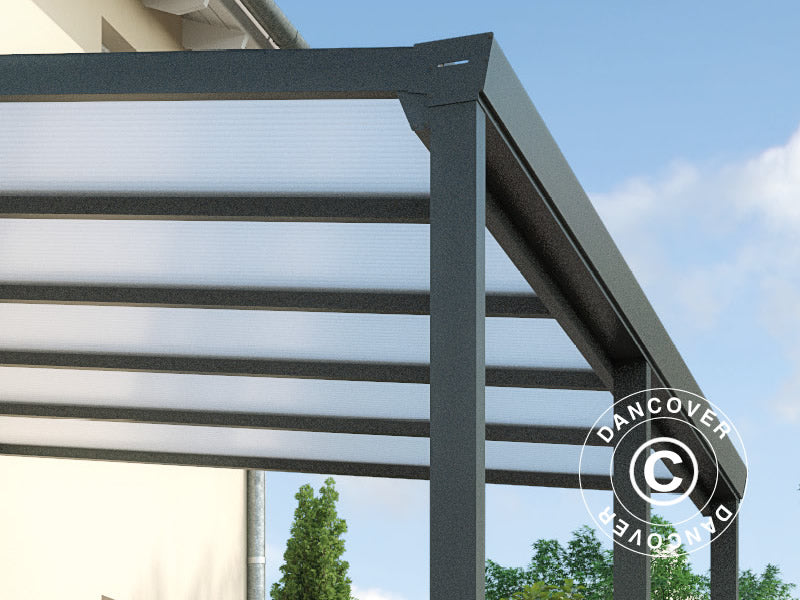 Zadaszenie tarasu Easy z dachem z poliwęglanu, 3x4m, Antracyt