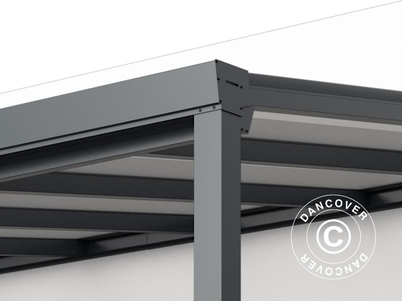 Zadaszenie tarasu Easy z dachem z poliwęglanu, 3x4m, Antracyt