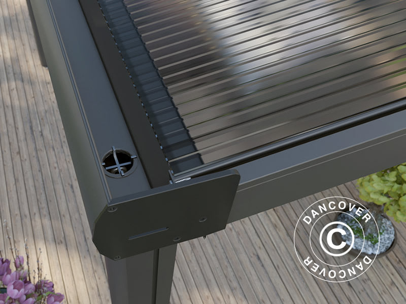 Zadaszenie tarasu Compact z dachem z poliwęglanu, 3x3,04m, Antracyt