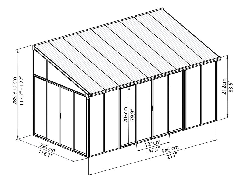 Ogród zimowy SanRemo, Palram/Canopia, 3x5,46m Biały