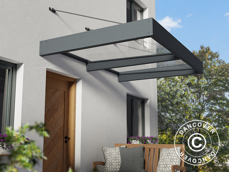Zadaszenie drzwiowe Sophia XL 2000, Palram/Canopia, 1,40x1,92x0,17m, Ciemnoszary/Przezroczysty