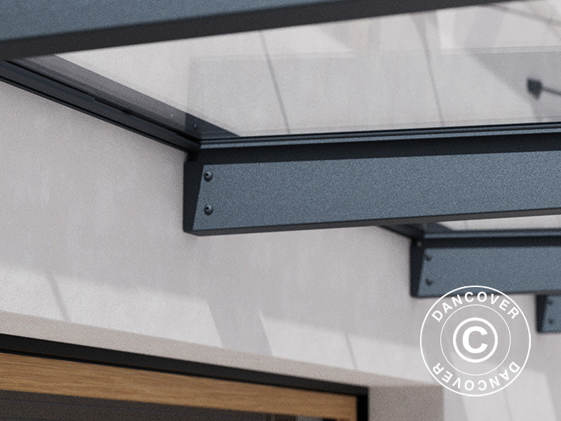 Zadaszenie drzwiowe Sophia XL 4000, Palram/Canopia, 1,40x3,79x0,17m, Ciemnoszary/Przezroczysty