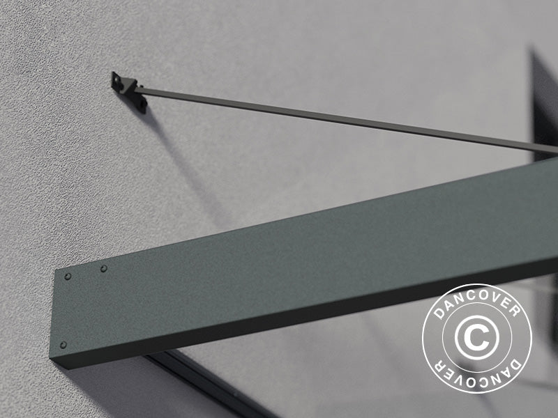 Zadaszenie drzwiowe Sophia XL 5000, Palram/Canopia, 1,40x4,71x0,17m, Ciemnoszary/Przezroczysty