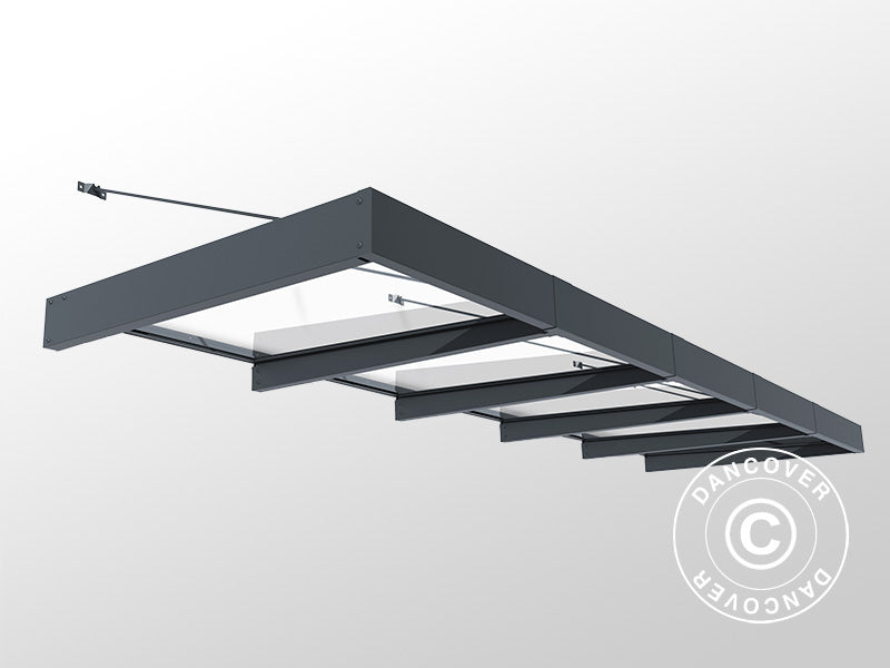 Zadaszenie drzwiowe Sophia XL 5000, Palram/Canopia, 1,40x4,71x0,17m, Ciemnoszary/Przezroczysty
