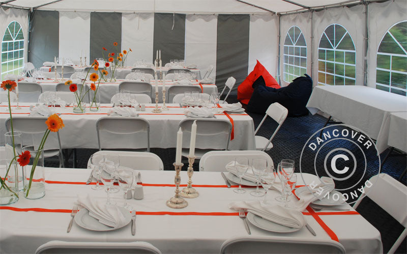 5x12m PVC Partytent Grey/White Velcro Closing SH