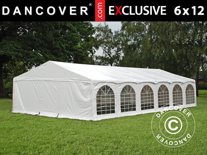 Namiot imprezowy Exclusive 6x12m PVC 900, "Arched", Biały