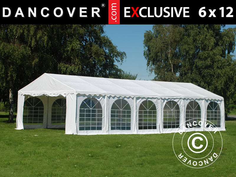 Namiot imprezowy Exclusive 6x12m PVC 900, Biały