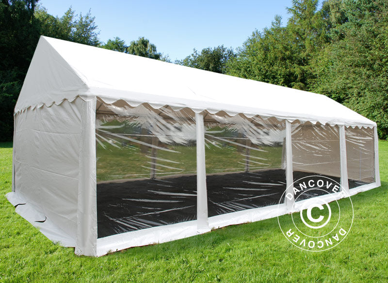 4x8m PVC Partytent Panorama White VelcroClosing SH