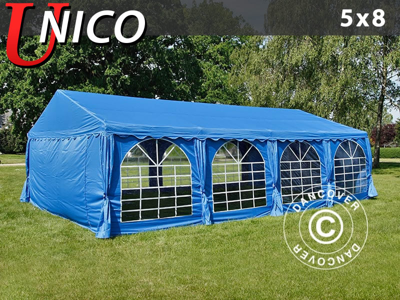 Namiot imprezowy UNICO 5x8m, Niebieski