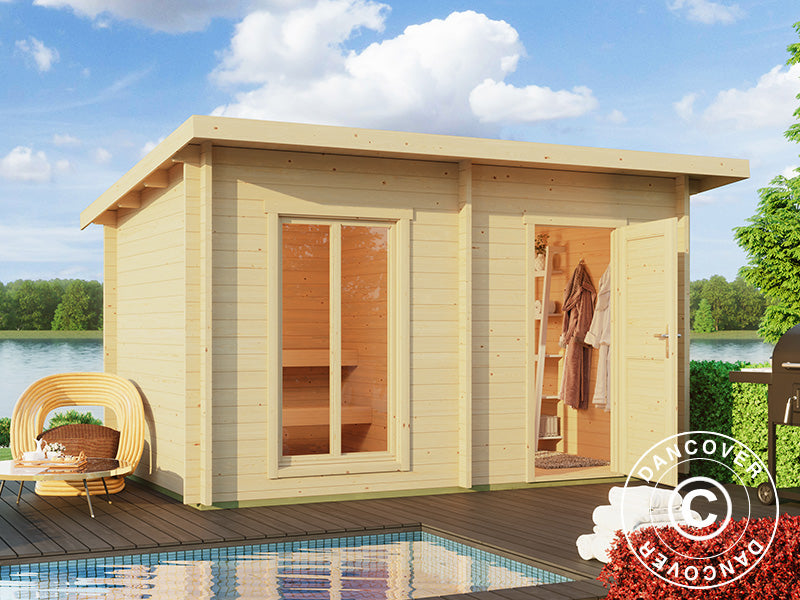 Drewniany domek sauna Levi, 4x2,2m, 8,26m², Naturalne drewno