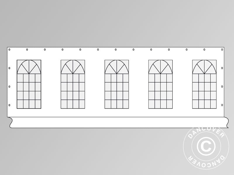 Ściana boczna z oknem do namiotu imprezowego PLUS 10m, Biały