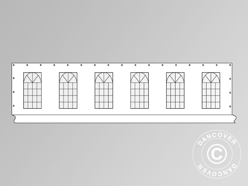 Ściana boczna z oknem do namiotu imprezowego PLUS 12m, Biały