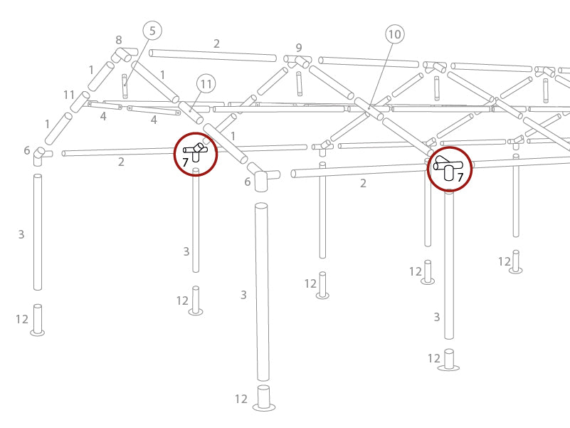 łącznik 4-stronny, Ø42mm, 110°