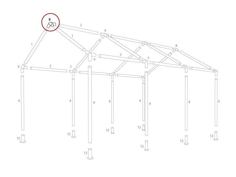 łącznik 3-stronny, Ø42mm, 140°