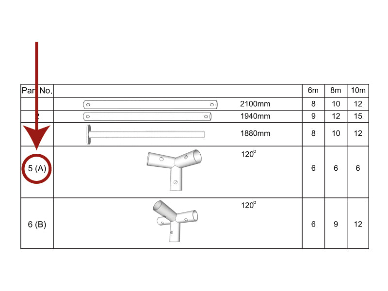 łącznik 3-stronny, Ø42mm, 120°