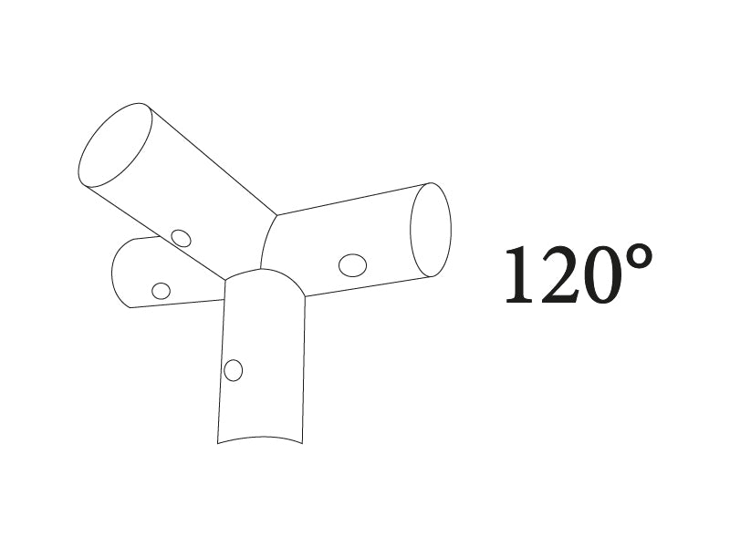 łącznik 4-stronny, Ø42mm, 120°
