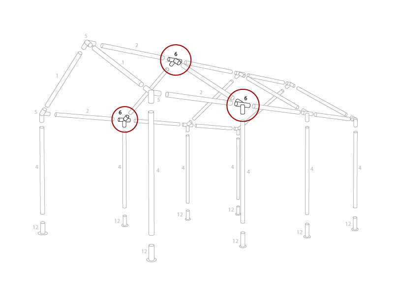łącznik 4-stronny, Ø42mm, 120°