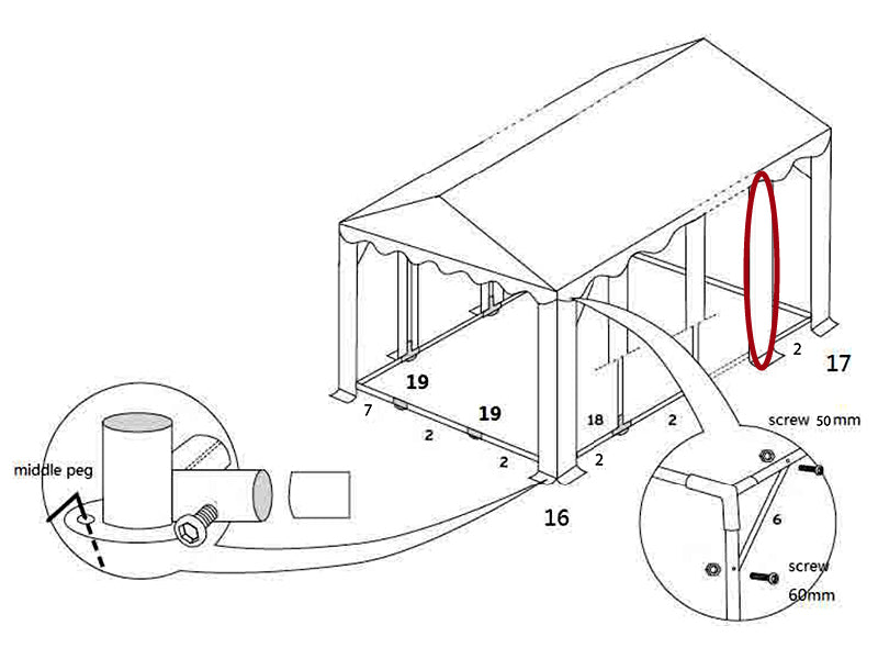 Wspornik, Ø50mm, 2188mm