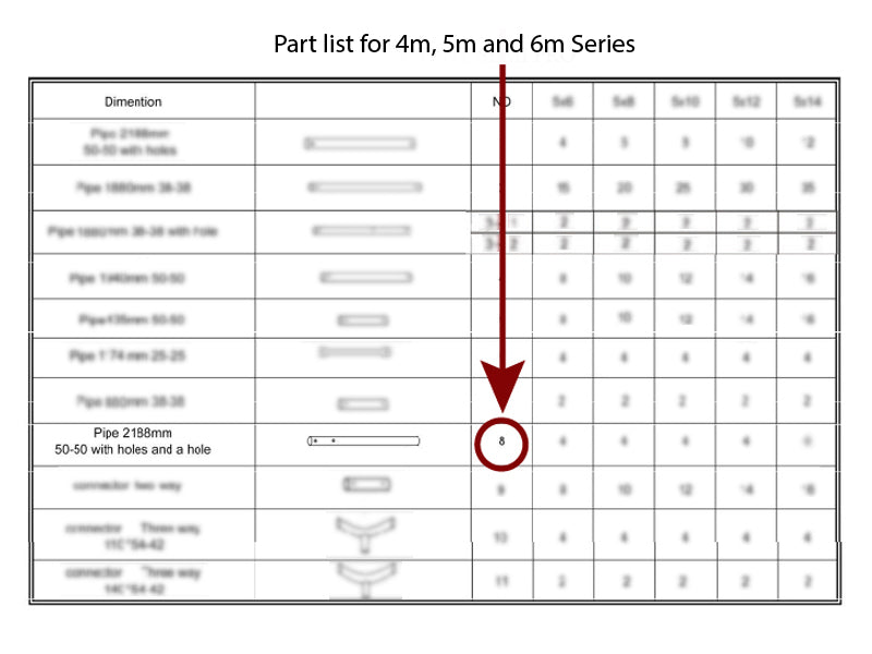 Część zamienna, wspornik, Ø50mm, 2188mm
