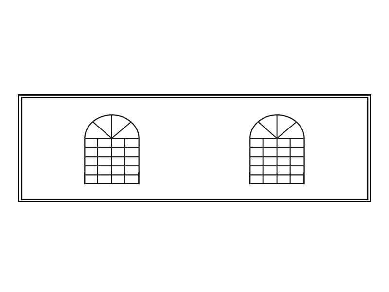 Ścianka boczna z oknem do PartyZone Pagoda, 5m, Biały