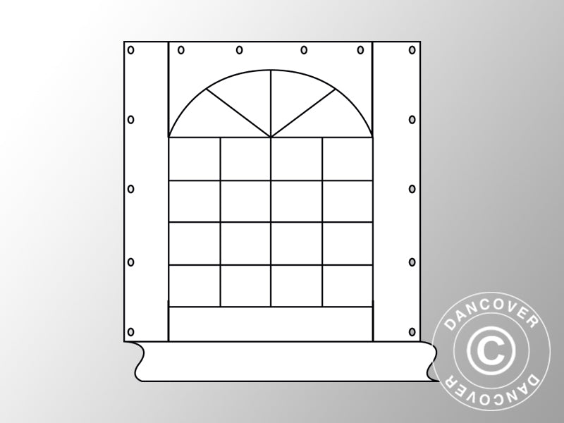 Ściana boczna z drzwiami do namiotu Pagoda Exclusive, 2,5m, PVC, Biała