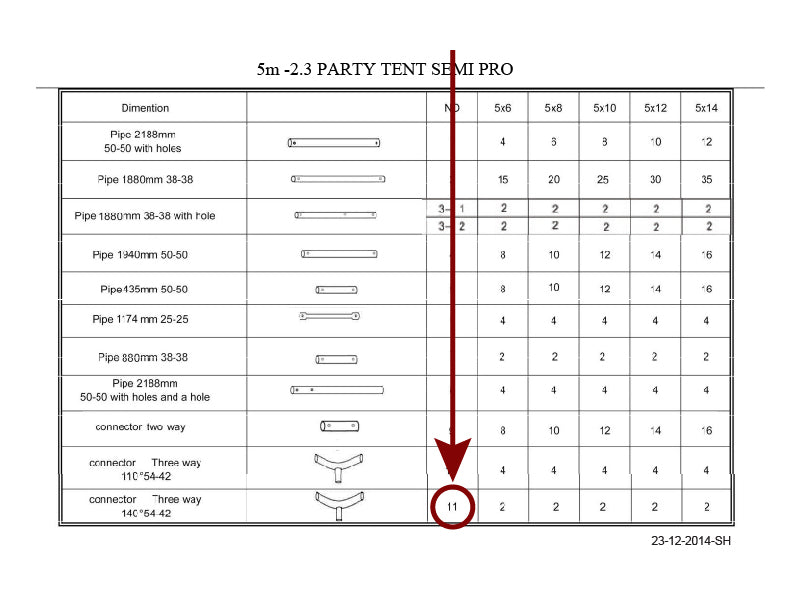 Część zamienna, łącznik 3-stronny, Ø42+Ø54mm, 140°