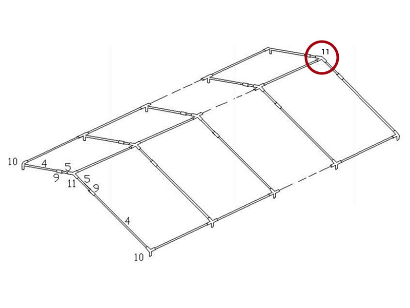 Część zamienna, łącznik 3-stronny, Ø42+Ø54mm, 140°