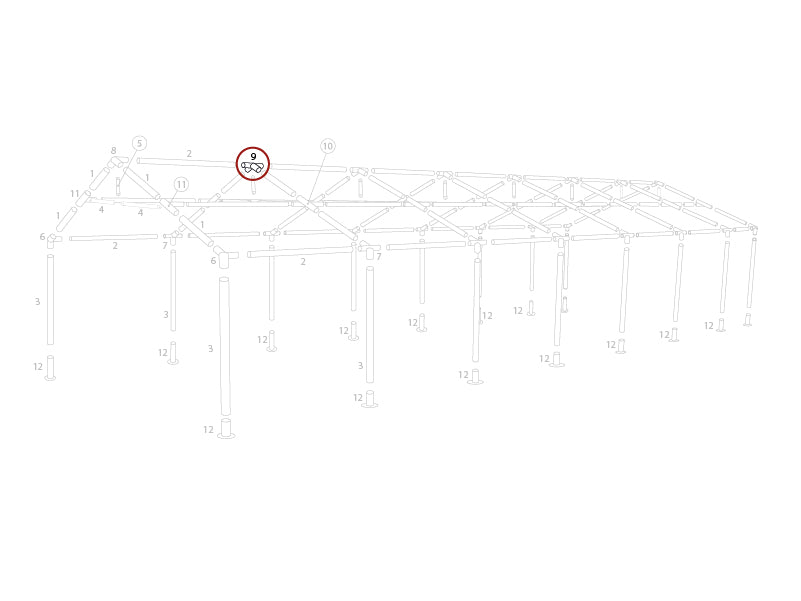 łącznik 4-stronny, Ø42mm, 140°