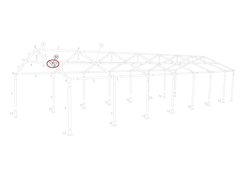łącznik 3-stronny, Ø42mm, 375x250mm