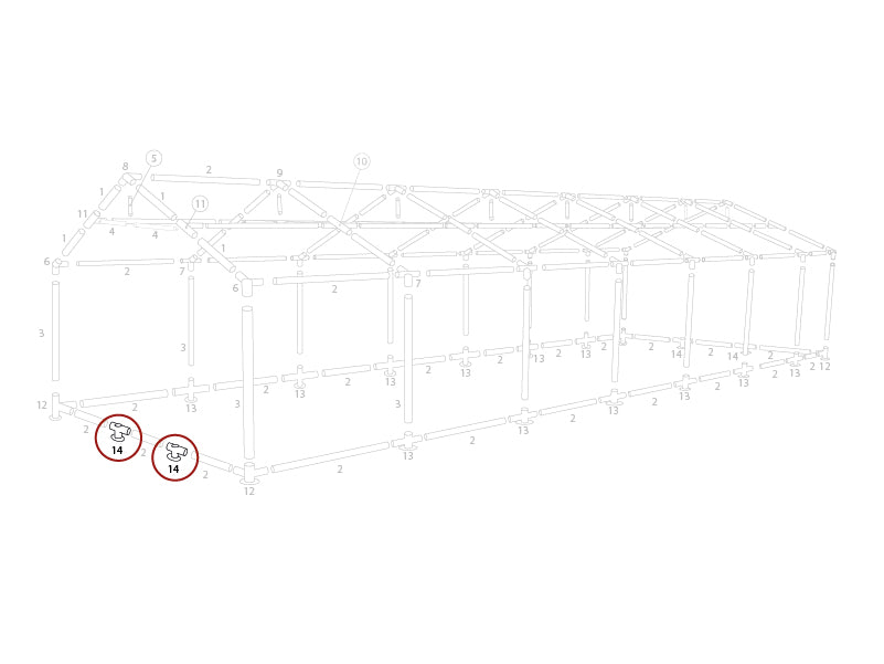 łącznik 2-stronny do listwy usztywniającej, Ø42mm, 250x50mm