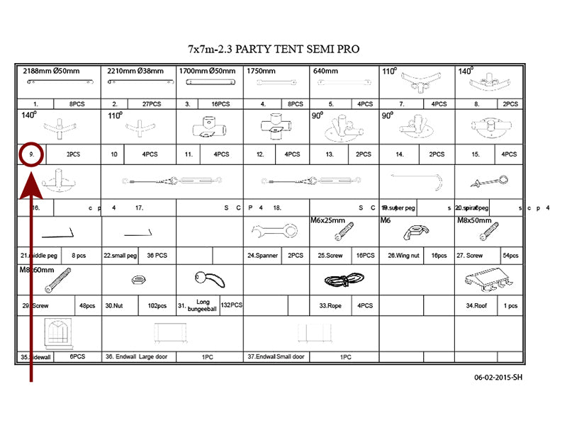 łącznik 4-stronny, Ø42+Ø54mm, 140°