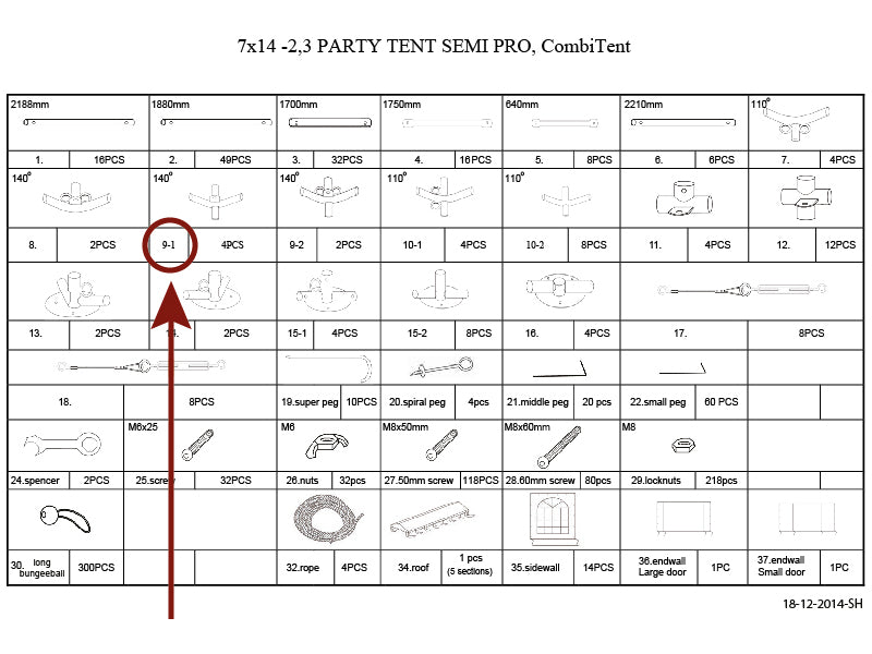 łącznik 4-stronny, Ø42+Ø54mm, 140°