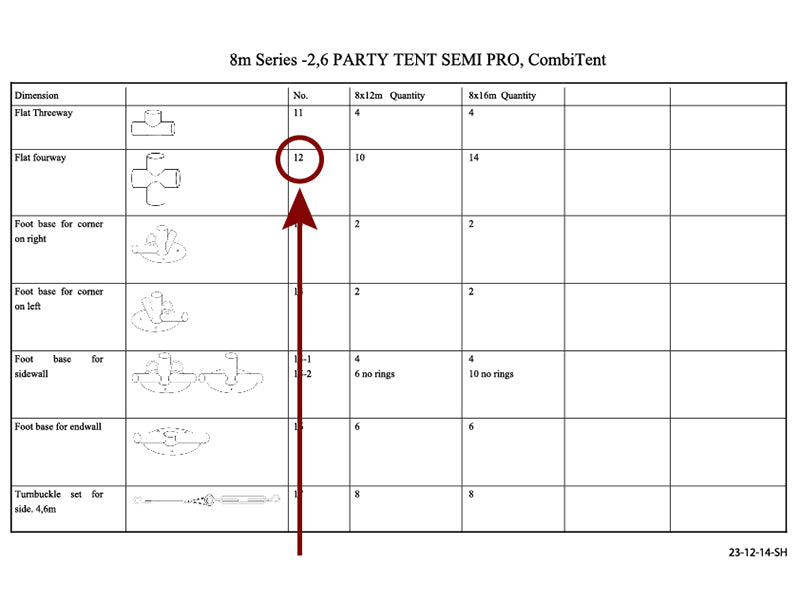 łącznik 4-stronny, Ø42+Ø54mm, 180°