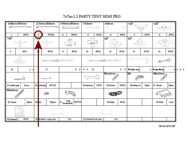 Rura dachowa, Ø38mm, 2210mm