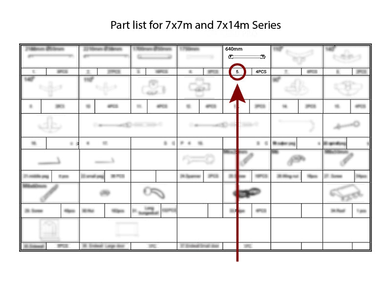 Szczytowa rura pionowa, Ø25mm, 640mm